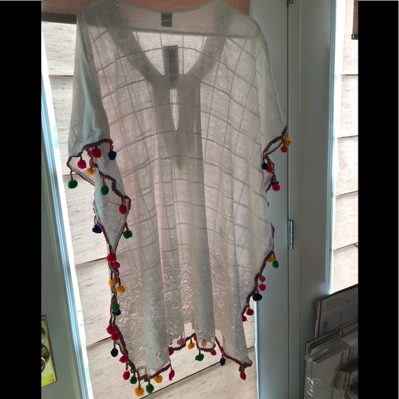 White Pom Pom Cover Up - Picture 2 of 6